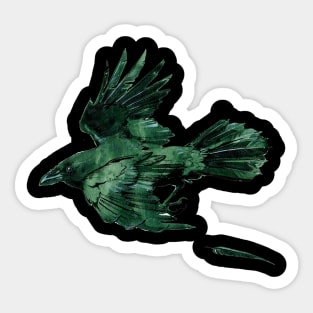 Watercolor Raven 2 Sticker